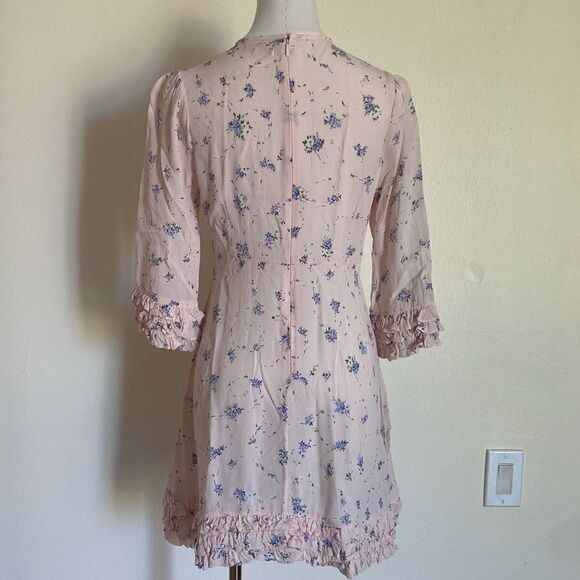 by TiMo Light pink Floral Ruffle Coquette Mini Dress Size Small - Picture 7 of 12